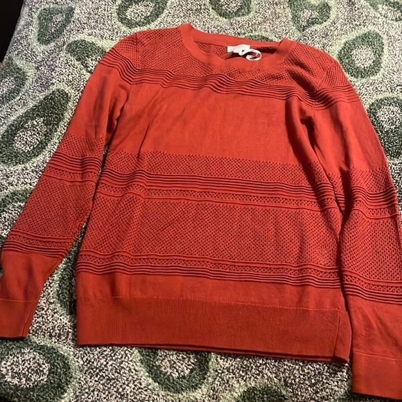 NWT Market & Spruce Women's Size XS Rust Sweater Waffle Knit Preppy Casual - Picture 1 of 5